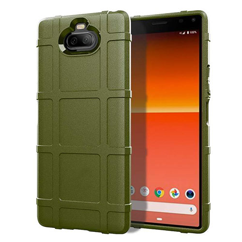 Ultra-thin Silicone Gel Soft Case 360 Degrees Cover for Sony Xperia 8 Lite Army green