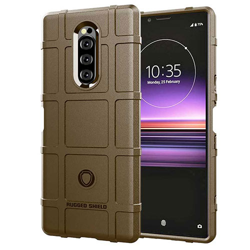 Ultra-thin Silicone Gel Soft Case 360 Degrees Cover for Sony Xperia XZ4 Brown