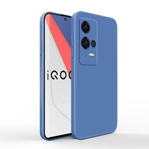 Ultra-thin Silicone Gel Soft Case 360 Degrees Cover for Vivo iQOO 8 5G Blue