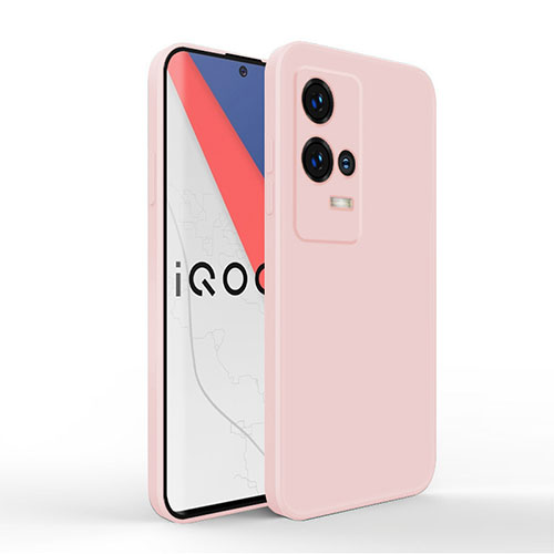 Ultra-thin Silicone Gel Soft Case 360 Degrees Cover for Vivo iQOO 8 5G Pink