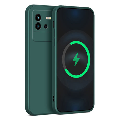 Ultra-thin Silicone Gel Soft Case 360 Degrees Cover for Vivo iQOO Neo6 SE 5G Midnight Green