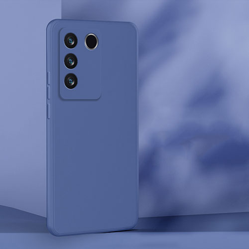 Ultra-thin Silicone Gel Soft Case 360 Degrees Cover for Vivo V27 Pro 5G Blue