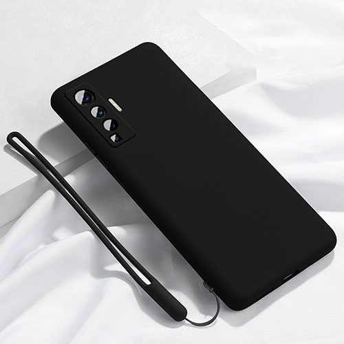 Ultra-thin Silicone Gel Soft Case 360 Degrees Cover for Vivo X50 5G Black