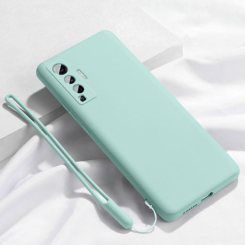 Ultra-thin Silicone Gel Soft Case 360 Degrees Cover for Vivo X50 5G Sky Blue