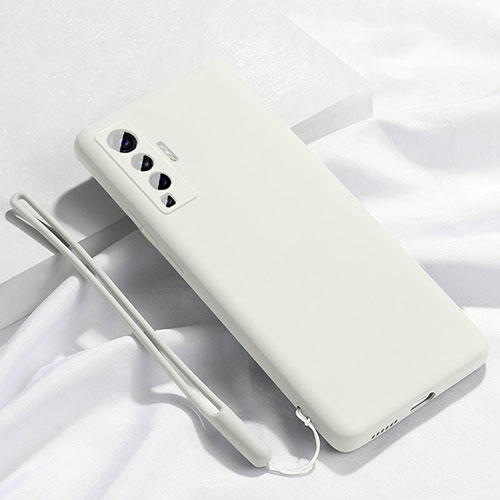 Ultra-thin Silicone Gel Soft Case 360 Degrees Cover for Vivo X50 5G White
