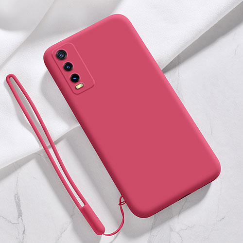 Ultra-thin Silicone Gel Soft Case 360 Degrees Cover for Vivo Y12s Red Wine