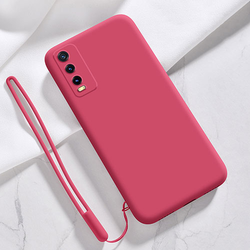 Ultra-thin Silicone Gel Soft Case 360 Degrees Cover for Vivo Y20i India Red Wine