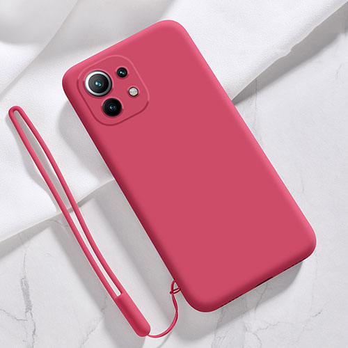 Ultra-thin Silicone Gel Soft Case 360 Degrees Cover for Xiaomi Mi 11 5G Red Wine