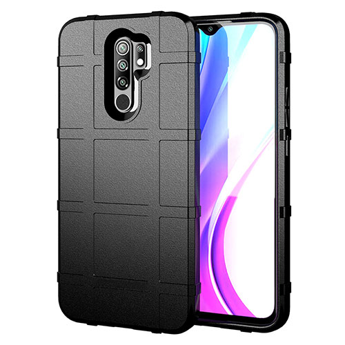 Ultra-thin Silicone Gel Soft Case 360 Degrees Cover for Xiaomi Redmi 9 Prime India Black