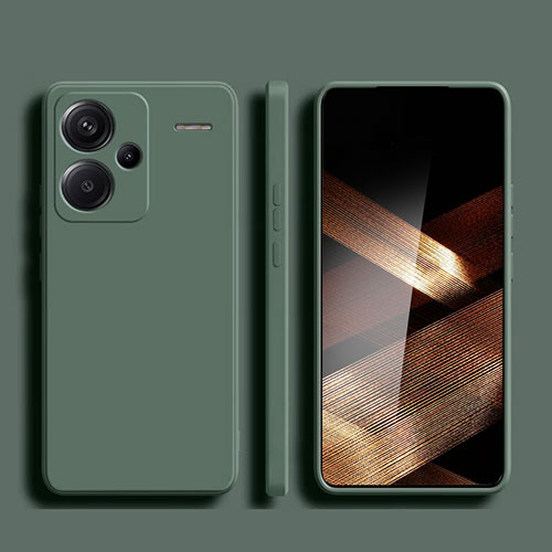 Ultra-thin Silicone Gel Soft Case 360 Degrees Cover for Xiaomi Redmi Note 13 Pro+ Plus 5G Midnight Green