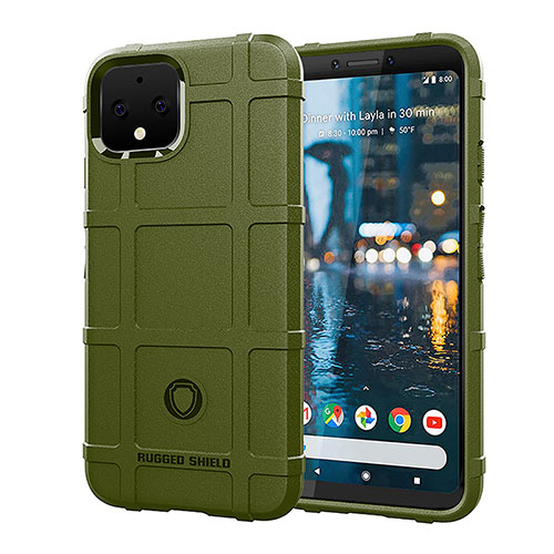 Ultra-thin Silicone Gel Soft Case 360 Degrees Cover J01S for Google Pixel 4 Green