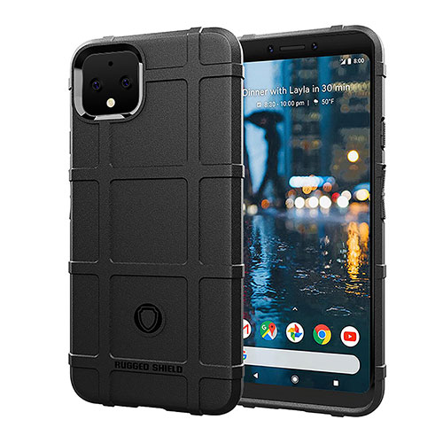 Ultra-thin Silicone Gel Soft Case 360 Degrees Cover J01S for Google Pixel 4 XL Black
