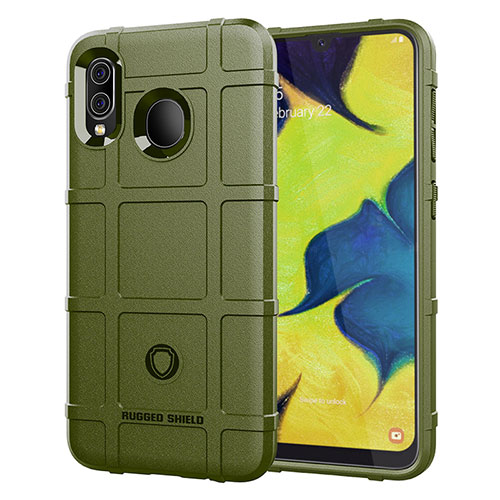 Ultra-thin Silicone Gel Soft Case 360 Degrees Cover J01S for Samsung Galaxy A30 Green