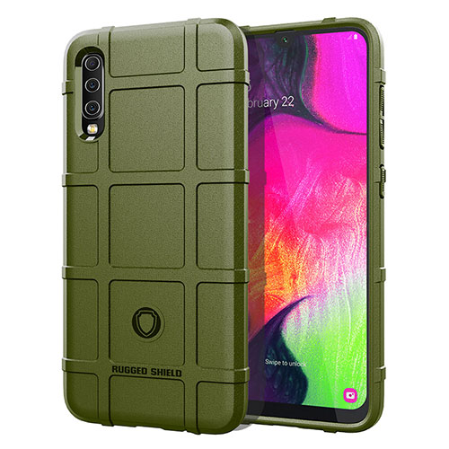 Ultra-thin Silicone Gel Soft Case 360 Degrees Cover J01S for Samsung Galaxy A70 Green