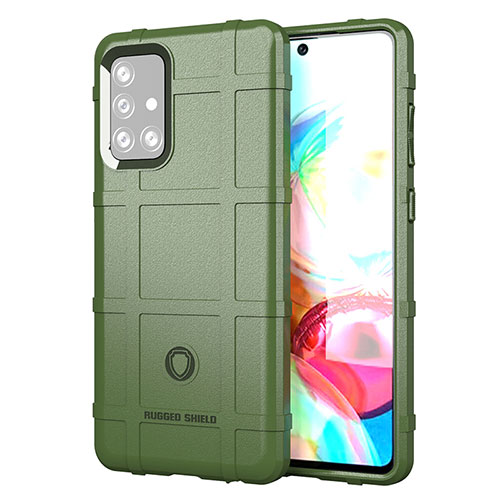 Ultra-thin Silicone Gel Soft Case 360 Degrees Cover J01S for Samsung Galaxy A72 5G Green