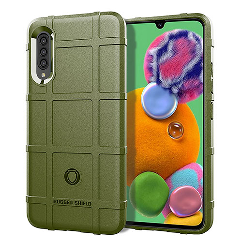 Ultra-thin Silicone Gel Soft Case 360 Degrees Cover J01S for Samsung Galaxy A90 5G Green