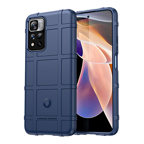 Ultra-thin Silicone Gel Soft Case 360 Degrees Cover J01S for Xiaomi Redmi Note 11 Pro+ Plus 5G Blue