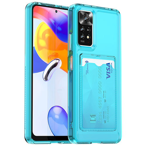 Ultra-thin Silicone Gel Soft Case 360 Degrees Cover J02S for Xiaomi Redmi Note 11 Pro+ Plus 5G Sky Blue