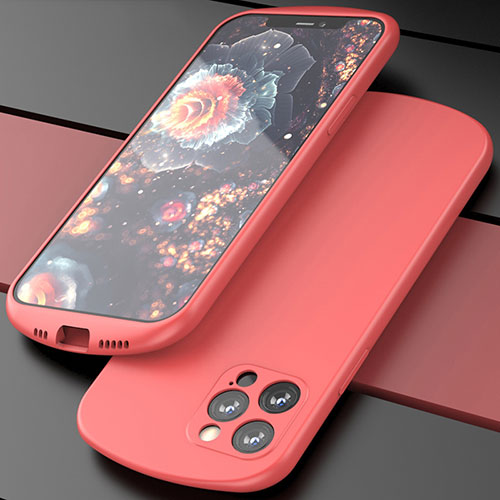 Ultra-thin Silicone Gel Soft Case 360 Degrees Cover N01 for Apple iPhone 12 Pro Max Red