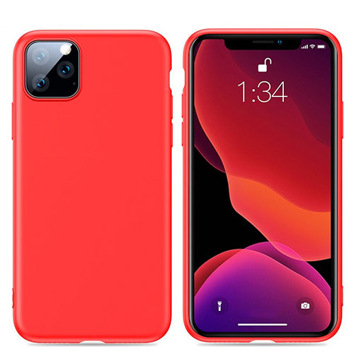 Ultra-thin Silicone Gel Soft Case 360 Degrees Cover S01 for Apple iPhone 11 Pro Red
