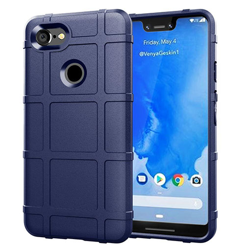 Ultra-thin Silicone Gel Soft Case 360 Degrees Cover S01 for Google Pixel 3 XL Blue