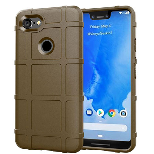 Ultra-thin Silicone Gel Soft Case 360 Degrees Cover S01 for Google Pixel 3 XL Brown