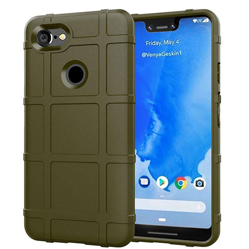 Ultra-thin Silicone Gel Soft Case 360 Degrees Cover S01 for Google Pixel 3 XL Green