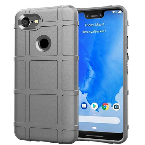 Ultra-thin Silicone Gel Soft Case 360 Degrees Cover S01 for Google Pixel 3 XL Silver