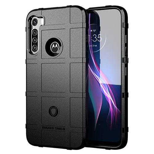 Ultra-thin Silicone Gel Soft Case 360 Degrees Cover S01 for Motorola Moto One Fusion Plus Black