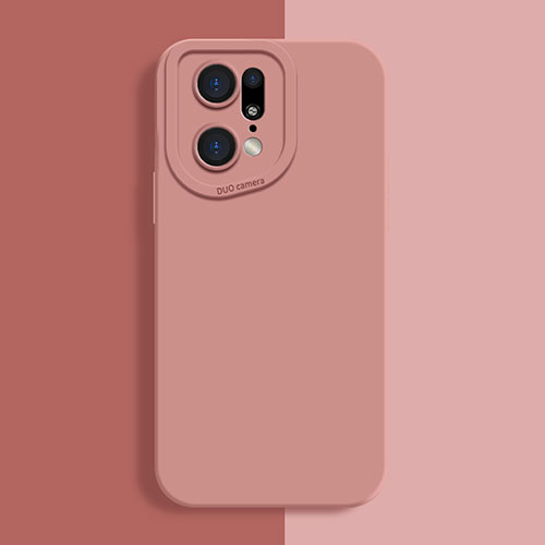 Ultra-thin Silicone Gel Soft Case 360 Degrees Cover S01 for Oppo Find X5 Pro 5G Pink