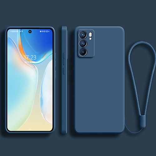 Ultra-thin Silicone Gel Soft Case 360 Degrees Cover S01 for Oppo Reno6 Pro 5G India Blue