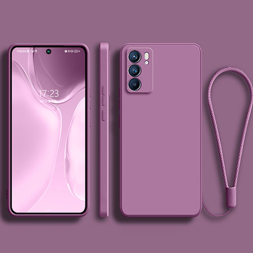 Ultra-thin Silicone Gel Soft Case 360 Degrees Cover S01 for Oppo Reno6 Pro 5G India Purple