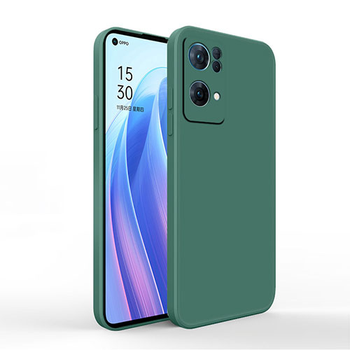 Ultra-thin Silicone Gel Soft Case 360 Degrees Cover S01 for Oppo Reno7 Pro 5G Midnight Green