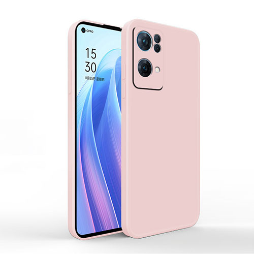 Ultra-thin Silicone Gel Soft Case 360 Degrees Cover S01 for Oppo Reno7 Pro 5G Pink