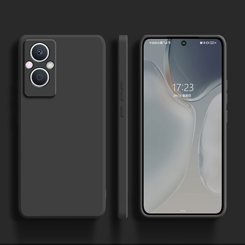 Ultra-thin Silicone Gel Soft Case 360 Degrees Cover S01 for Oppo Reno7 Z 5G Black