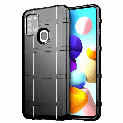 Ultra-thin Silicone Gel Soft Case 360 Degrees Cover S01 for Samsung Galaxy A21s Black