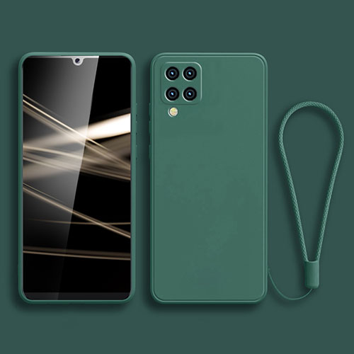 Ultra-thin Silicone Gel Soft Case 360 Degrees Cover S01 for Samsung Galaxy A42 5G Midnight Green