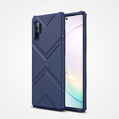 Ultra-thin Silicone Gel Soft Case 360 Degrees Cover S01 for Samsung Galaxy Note 10 Plus Blue