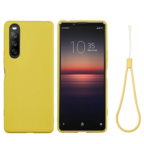 Ultra-thin Silicone Gel Soft Case 360 Degrees Cover S01 for Sony Xperia 10 III Yellow