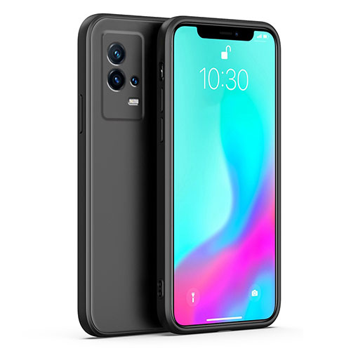 Ultra-thin Silicone Gel Soft Case 360 Degrees Cover S01 for Vivo iQOO 8 Pro 5G Black