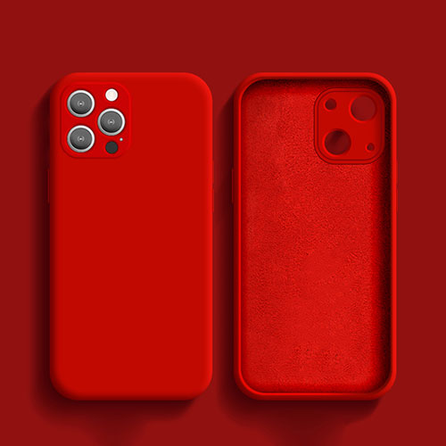 Ultra-thin Silicone Gel Soft Case 360 Degrees Cover S02 for Apple iPhone 14 Pro Max Red
