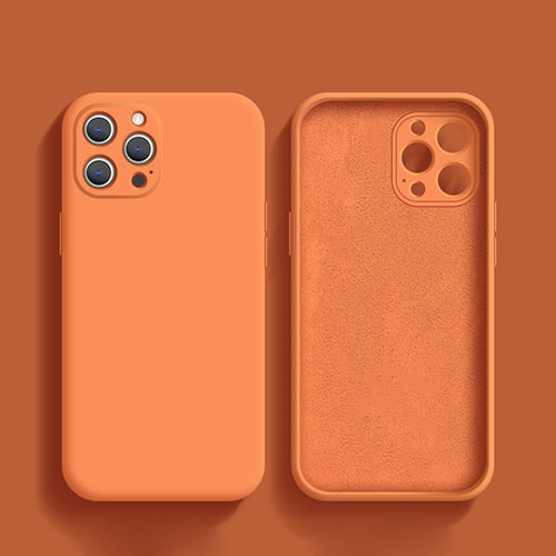 Ultra-thin Silicone Gel Soft Case 360 Degrees Cover S02 for Apple iPhone 14 Pro Orange