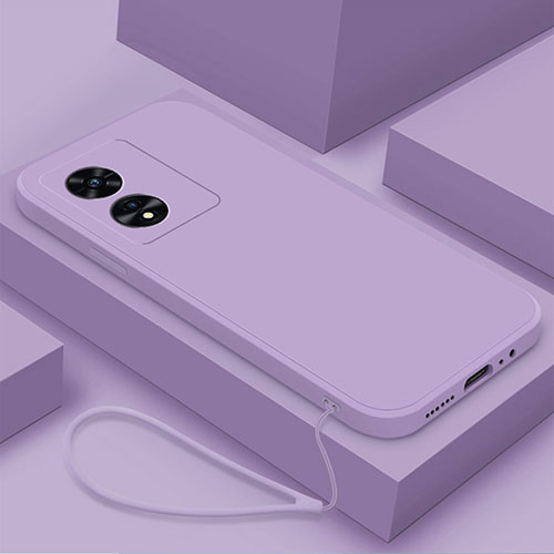 Ultra-thin Silicone Gel Soft Case 360 Degrees Cover S02 for Oppo A58 5G Clove Purple