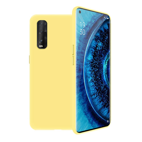 Ultra-thin Silicone Gel Soft Case 360 Degrees Cover S02 for Oppo Find X2 Yellow