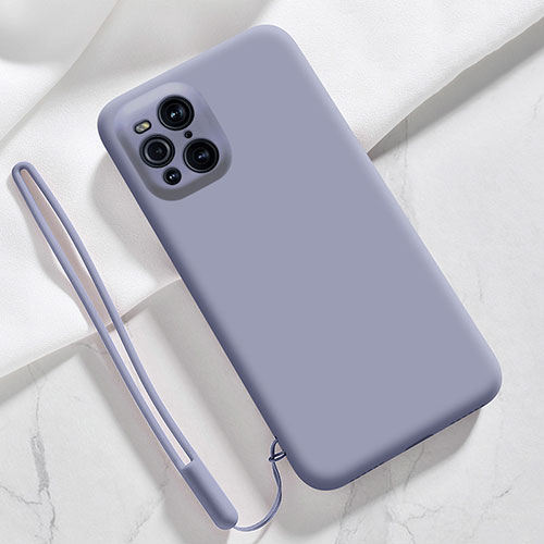 Ultra-thin Silicone Gel Soft Case 360 Degrees Cover S02 for Oppo Find X3 Pro 5G Lavender Gray