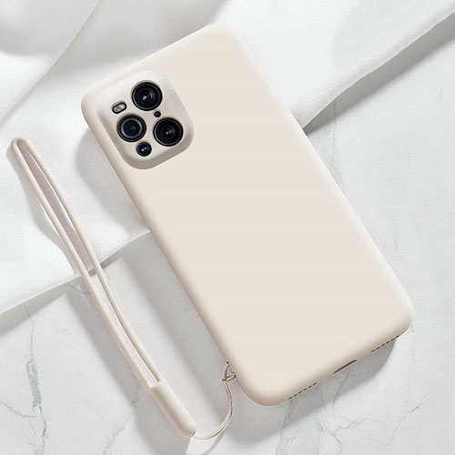 Ultra-thin Silicone Gel Soft Case 360 Degrees Cover S02 for Oppo Find X3 Pro 5G White