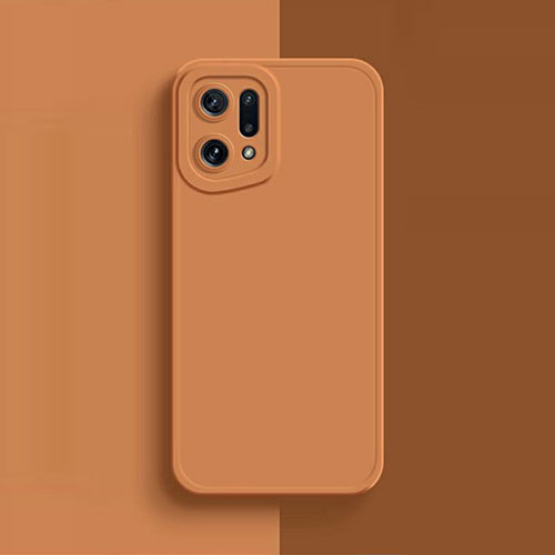 Ultra-thin Silicone Gel Soft Case 360 Degrees Cover S02 for Oppo Find X5 5G Orange