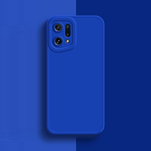 Ultra-thin Silicone Gel Soft Case 360 Degrees Cover S02 for Oppo Find X5 Pro 5G Blue