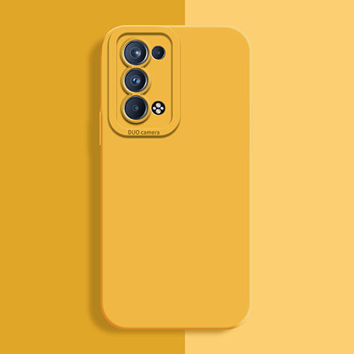 Ultra-thin Silicone Gel Soft Case 360 Degrees Cover S02 for Oppo Reno6 Pro 5G Yellow