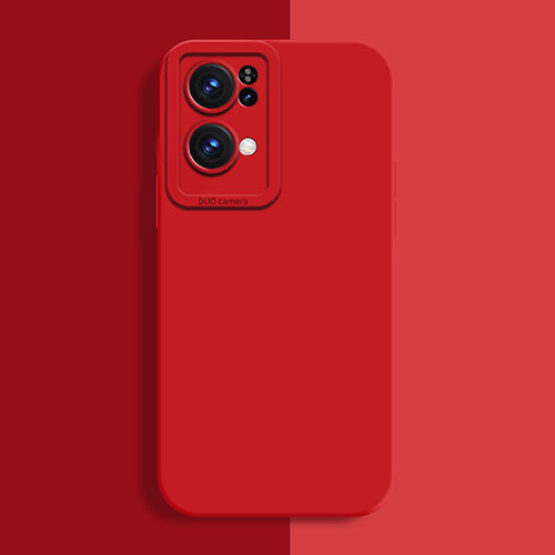 Ultra-thin Silicone Gel Soft Case 360 Degrees Cover S02 for Oppo Reno7 Pro 5G Red